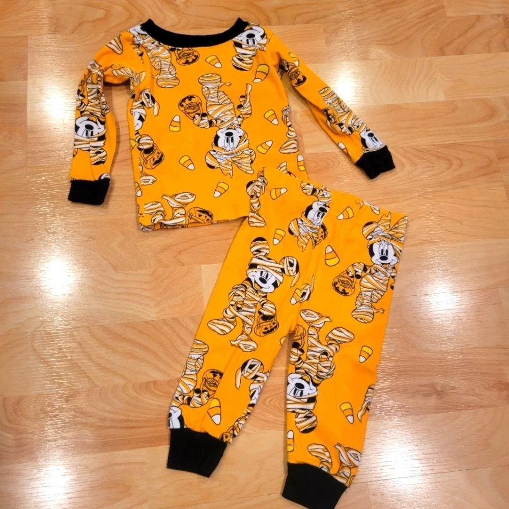 Disney Mickey and Minnie mouse unisex Halloween 2 piece pajamas size 12 months